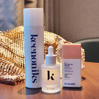키노닉스 3종 세트 [펀더멘탈앰플 + 로지톤업선밀크 + 블루밍세럼인미스트] — 5점을 준 리뷰어가 2022년 3월 올린 사용 사진