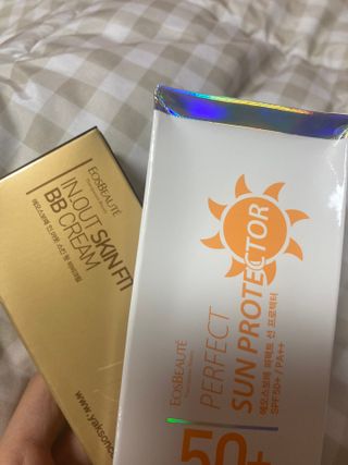 약손명가코스메틱 에오스보떼 퍼펙트 선 프로텍터 선크림 / 인_아웃 스킨 핏 비비크림 세트 구성 — 5점을 준 리뷰어가 2021년 7월 올린 사용 사진