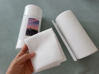 부직포나라 중금속유해물질ZERO 뜯어쓰는 주방 일회용수세미 60매 2매 — 5점을 준 리뷰어가 2022년 9월 올린 사용 사진