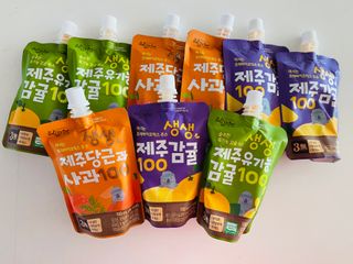 탐라원 건강 어린이 주스, 생생한 주스 3종 - 유기 감귤 주스, 당근과 사과 주스, 감귤 주스 — 5점을 준 리뷰어가 2021년 10월 올린 사용 사진