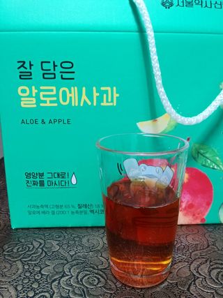 서울약사신협 잘 담은 알로애사과_70ml x 30포 — 5점을 준 리뷰어가 2021년 10월 올린 사용 사진