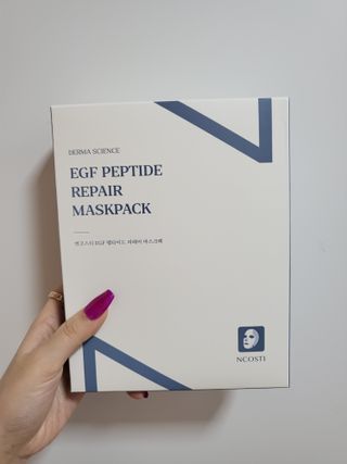 선경코스메디 [NCOSTI] 엔코스티 EGF 펩타이드 리페어 마스크팩 10매입 — 5점을 준 리뷰어가 2022년 3월 올린 사용 사진