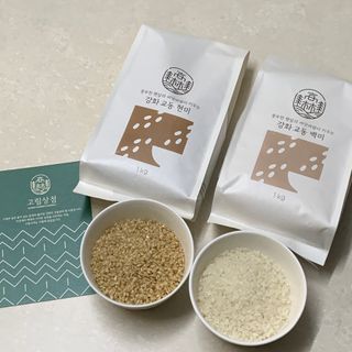 고림상점 풍부한 햇살과 바닷바람이 키우는 강화 교동 쌀 [백미1kg, 현미 1kg] 세트 — 5점을 준 리뷰어가 2021년 12월 올린 사용 사진