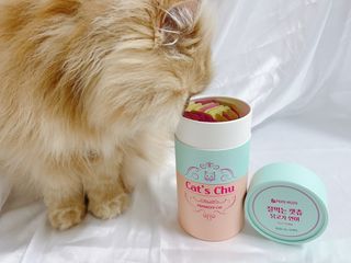 페페로니 잘 먹는 캣츄 - 무항생제 닭고기 12개 + 알래스카 연어 12개 — 5점을 준 리뷰어가 2021년 8월 올린 사용 사진
