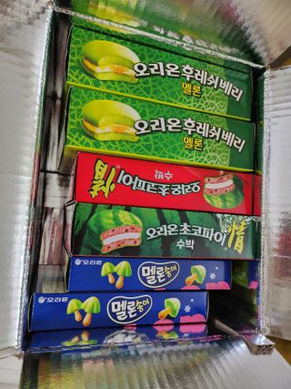 2024 오리온 여름한정판 초코파이 수박 / 후레쉬베리 멜론 / 멜론송이 — 4점을 준 리뷰어가 2024년 8월 올린 사용 사진