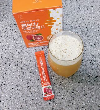 참앤들황토농원 7가지 맛! 탄산 톡톡! 스파클링! 데이앤 콤부차 7종 10포 1박스씩 ★총 7박스★ — 5점을 준 리뷰어가 2023년 2월 올린 사용 사진