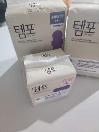 나우[템포] 템포 패드 내추럴 순면 생리대 SET(중형 슬림 + 대형 + 라이너) — 5점을 준 리뷰어가 2024년 4월 올린 사용 사진