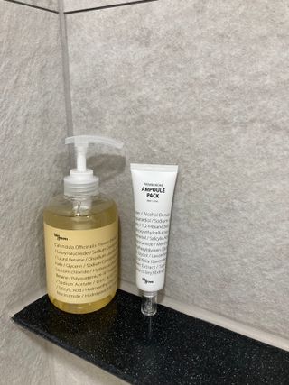 빅그린 카렌듈라(지성두피용)&시카(중건성두피용)탈모샴푸500ml-택1,빅그린 프리미어바이옴탈모앰플팩 60ml — 5점을 준 리뷰어가 2022년 12월 올린 사용 사진