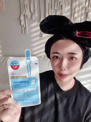 메디힐 올리브영 1등 마스크팩 워터마이드팩 2매 + 티트리팩 2매 기획세트 — 5점을 준 리뷰어가 2021년 3월 올린 사용 사진