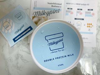 밀키파인트 더블 프로틴 우유 — 5점을 준 리뷰어가 2021년 8월 올린 사용 사진