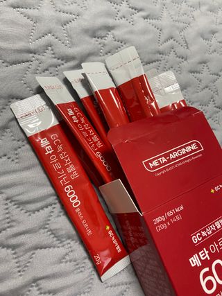 메타아르기닌 GC녹십자웰빙 메타 아르기닌 6000 플러스 오르니틴 — 5점을 준 리뷰어가 2022년 6월 올린 사용 사진