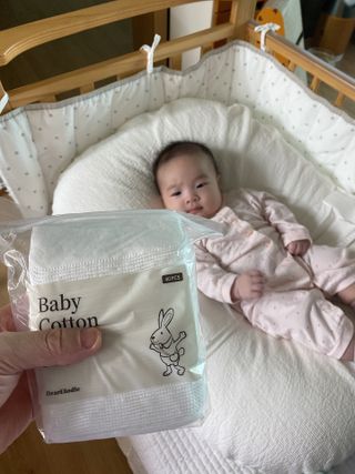 디어엘로디 프리미엄 유기농 유아 솜티슈 40매 3Pack +60매 1Pack 혼합형 — 5점을 준 리뷰어가 2021년 4월 올린 사용 사진