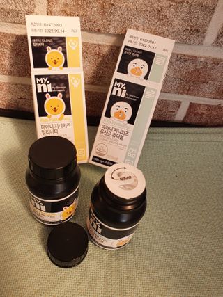 일동제약 마이니 마이니 지니키즈 유산균 츄어블, 멀티비타 set — 5점을 준 리뷰어가 2021년 3월 올린 사용 사진
