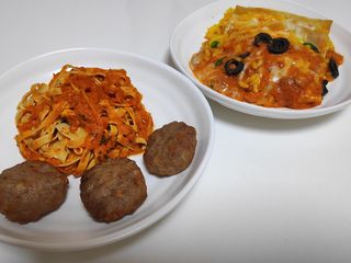 직탁 식단관리 3종 도시락 (두부 라자냐 라구빠에야, 두부로제 미트볼파스타, 닭탕수 직화 짜장 두부면) — 5점을 준 리뷰어가 2022년 6월 올린 사용 사진