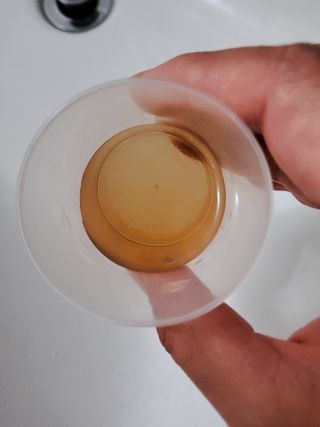 30초 후 눈으로 확인하는 헬리덴티 프라글린스 가글 — 4점을 준 리뷰어가 2021년 6월 올린 사용 사진