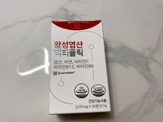 [리노브] 4세대 활성엽산 액티폴릭 270mg x 30정 — 5점을 준 리뷰어가 2022년 8월 올린 사용 사진