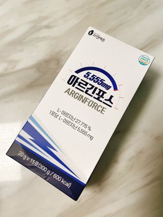 자연에온 아르긴포스 L-아르기닌 5555mg 스틱 15개입 1박스 — 4.5점을 준 리뷰어가 2021년 5월 올린 사용 사진
