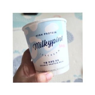 밀키파인트 더블 프로틴 우유 — 5점을 준 리뷰어가 2021년 8월 올린 사용 사진