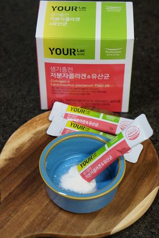 [풀무원건강생활] 생기충전 저분자콜라겐유산균 30포 — 5점을 준 리뷰어가 2021년 1월 올린 사용 사진