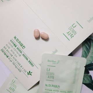 12월 15일 출시, 건강기능식품 브랜드 본리브 나 다운 시작 제품 3종 — 5점을 준 리뷰어가 2021년 1월 올린 사용 사진