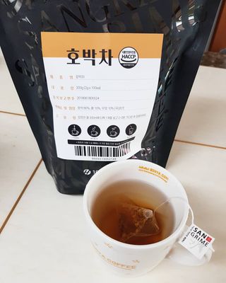 산그리메 국내산 호박차 100티백 대용량 삼각티백차 — 4점을 준 리뷰어가 2021년 7월 올린 사용 사진