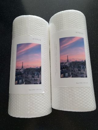 부직포나라 중금속유해물질ZERO 뜯어쓰는 주방 일회용수세미 60매 2매 — 5점을 준 리뷰어가 2022년 11월 올린 사용 사진