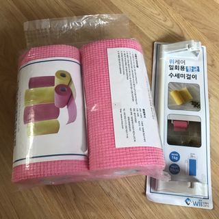 위케어 일회용 향균 수세미 50매 2롤 세트 총 100매 Pink — 4.5점을 준 리뷰어가 2021년 2월 올린 사용 사진