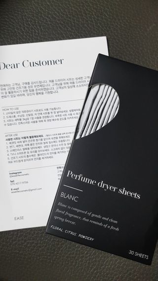 [이즈라이프코스메틱] 퍼퓸 드라이어 시트 히노끼향  or 블랑향 2중 택1 30매 — 5점을 준 리뷰어가 2021년 5월 올린 사용 사진