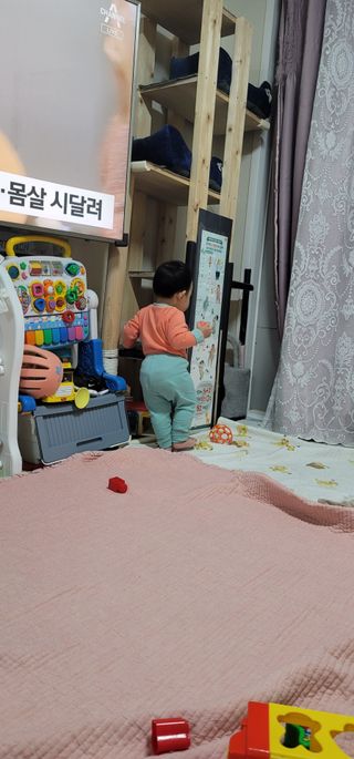 유비맘 캔디팡팡 내의/내복 상하 세트 — 5점을 준 리뷰어가 2021년 3월 올린 사용 사진