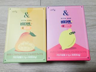 비타앤C 레몬맛, 망고맛 — 5점을 준 리뷰어가 2021년 7월 올린 사용 사진