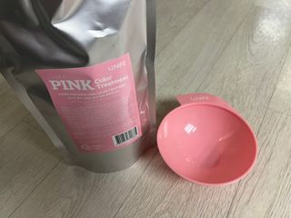 [유니프] 헤어 샤이니 핑크 컬러 트리트먼트 500g — 5점을 준 리뷰어가 2023년 11월 올린 사용 사진