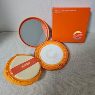 광동생활건강 MF[광동] 비타500✨주름개선·미백·SPF50+🌞퍼펙트쉴드 빅 선쿠션 본품 — 5점을 준 리뷰어가 2024년 5월 올린 사용 사진