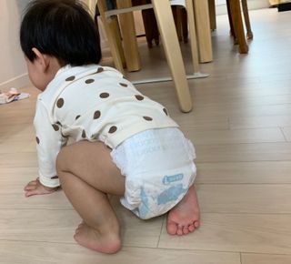 오브맘 밤 프리미엄 아기 기저귀 팬티형 밴드형 — 5점을 준 리뷰어가 2021년 1월 올린 사용 사진