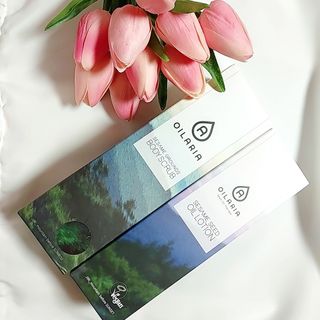 오일아리아 뉴트리 모이스처라이징 세사미 씨드 오일로션 & 데일리 디톡스 세사미 그라운즈 바디스크럽 — 5점을 준 리뷰어가 2023년 9월 올린 사용 사진