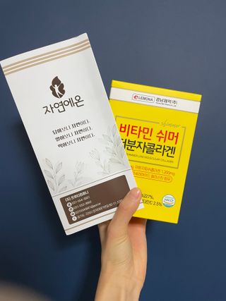 자연에온 경남제약 비타민 쉬머 저분자콜라겐 20g x 30포 — 5점을 준 리뷰어가 2021년 12월 올린 사용 사진