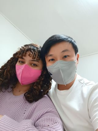아이엘이 ILE 친환경 새부리형 방수 마스크 — 5점을 준 리뷰어가 2022년 4월 올린 사용 사진