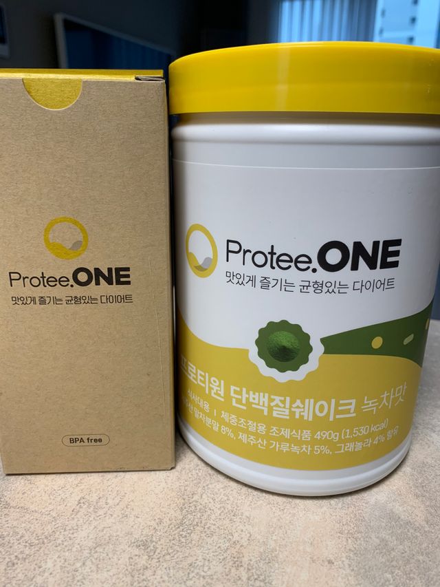 프로티원 단백질쉐이크 녹차맛 2주분 1통+보틀 리뷰 사진