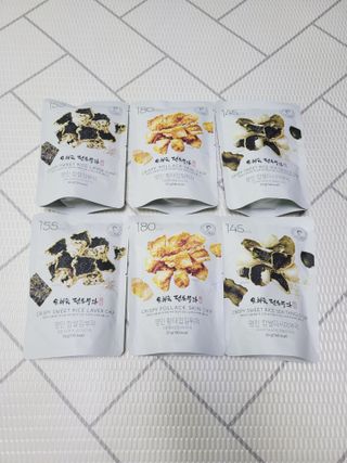 오희숙 전통부각 명인 찹쌀김부각, 찹쌀다시마부각, 황태껍질튀각 총 6봉 — 5점을 준 리뷰어가 2021년 6월 올린 사용 사진