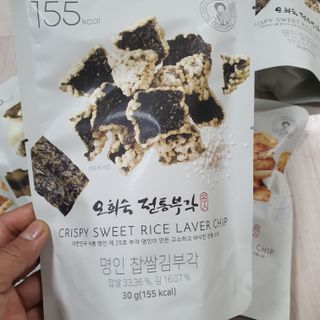 오희숙 전통부각 명인 찹쌀김부각, 찹쌀다시마부각, 황태껍질튀각 총 6봉 — 5점을 준 리뷰어가 2021년 7월 올린 사용 사진
