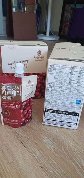 자연에온 몽모랑시 타트체리 착즙 100mL 10개입 2BOX — 5점을 준 리뷰어가 2021년 1월 올린 사용 사진