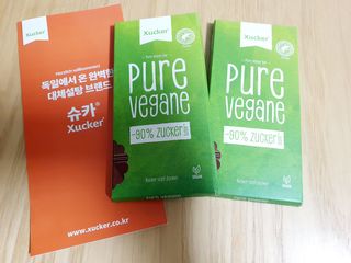 당류2g 자일리톨로 단맛을낸 슈카 퓨어비건 무설탕초콜릿 Xucker vegan 2개입 — 4.5점을 준 리뷰어가 2021년 4월 올린 사용 사진