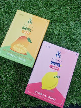 비타앤C 레몬맛, 망고맛 — 4점을 준 리뷰어가 2021년 4월 올린 사용 사진