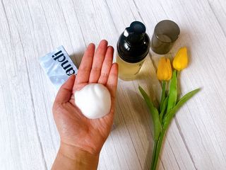 헤어플러스 콴디 아침세안제 폼클렌징 퓨어 어니스티 모닝클렌저 — 5점을 준 리뷰어가 2021년 6월 올린 사용 사진