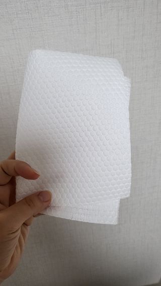 부직포나라 중금속유해물질ZERO 뜯어쓰는 주방 일회용수세미 60매 2매 — 5점을 준 리뷰어가 2022년 11월 올린 사용 사진