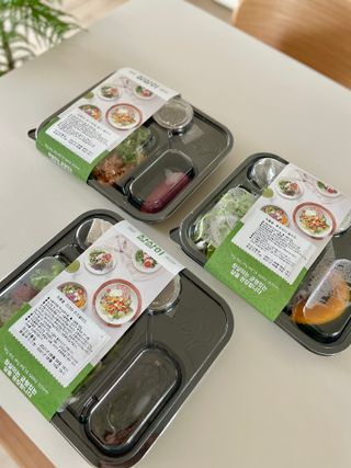 참살이도시락 작심삼일 샐러드도시락 3개 맛보기 새벽배송 또는 택배배송 — 5점을 준 리뷰어가 2021년 8월 올린 사용 사진
