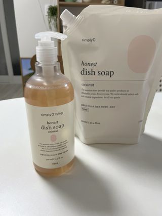 심플리오리빙 어니스트 주방세제 본품 500ml + 리필 900ml (코코넛향) — 5점을 준 리뷰어가 2022년 6월 올린 사용 사진