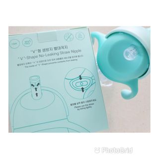 유비맘 트라이탄 코니빨대컵_컬러 랜덤 발송 — 5점을 준 리뷰어가 2021년 2월 올린 사용 사진