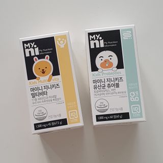 일동제약 마이니 마이니 지니키즈 유산균 츄어블, 멀티비타 set — 5점을 준 리뷰어가 2021년 3월 올린 사용 사진
