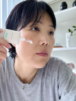 바노바기 코스메틱 바노바기 밀크씨슬 리페어 시카 폼 클렌저 플러스 120ml + 선스크린 플러스 50ml — 5점을 준 리뷰어가 2023년 7월 올린 사용 사진