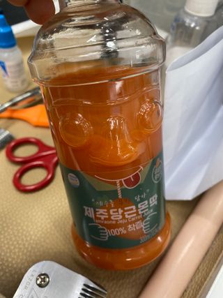 탐라원 제주의 맛, 몬딱주스 4종세트 - 한라봉몬딱주스, 천혜향몬딱주스, 청귤에이드, 당근몬딱주스 — 3점을 준 리뷰어가 2021년 8월 올린 사용 사진